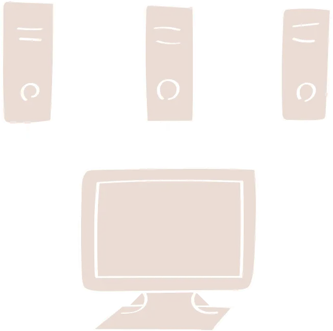 サーバー保守・ホスティングサービス・広告運用代行をイメージしたイラスト